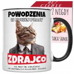 Kubek na ODEJŚCIE z pracy CZARNY Prezent POŻEGNANIE KOLEGI KOLEŻANKI