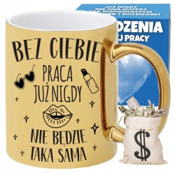KUBEK ZŁOTY NA POŻEGNANIE ODEJŚCIE KOLEŻANKI KOLEGI Z PRACY NA PREZENT